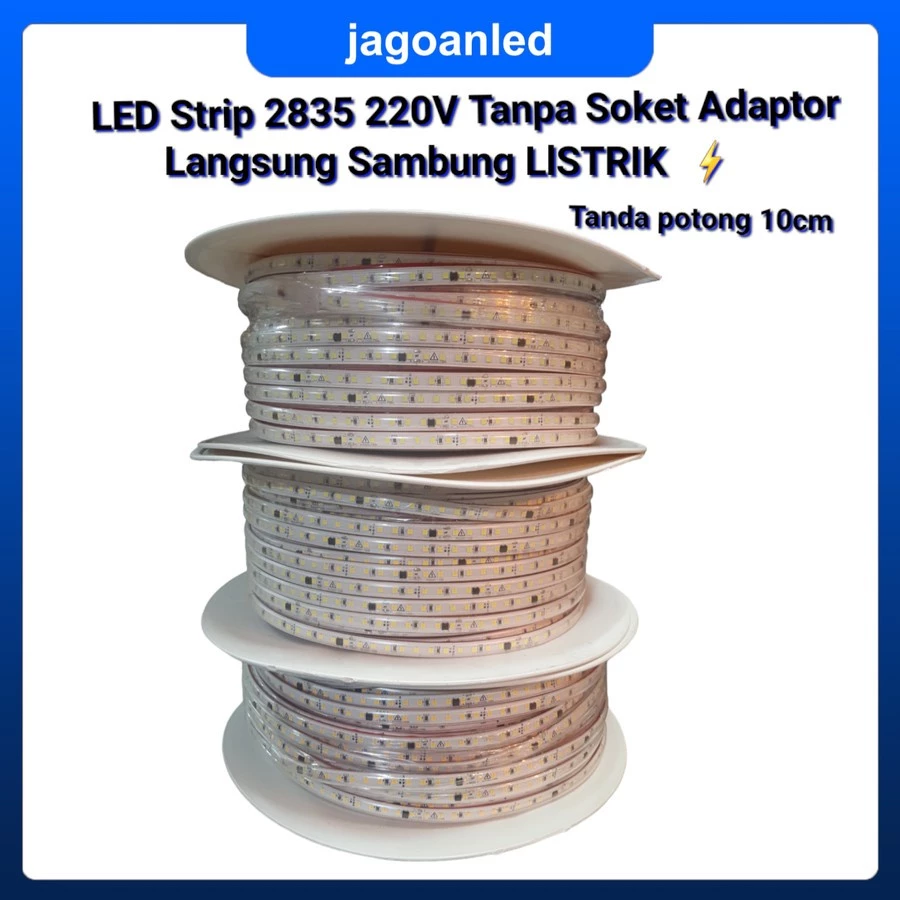 Lampu LED Strip 3535 220V Tanpa Soket Adaptor 120 LED