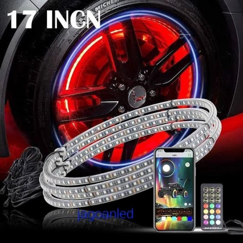 LED wheel ring light lampu roda Mobil 17 inch running pixel RGB