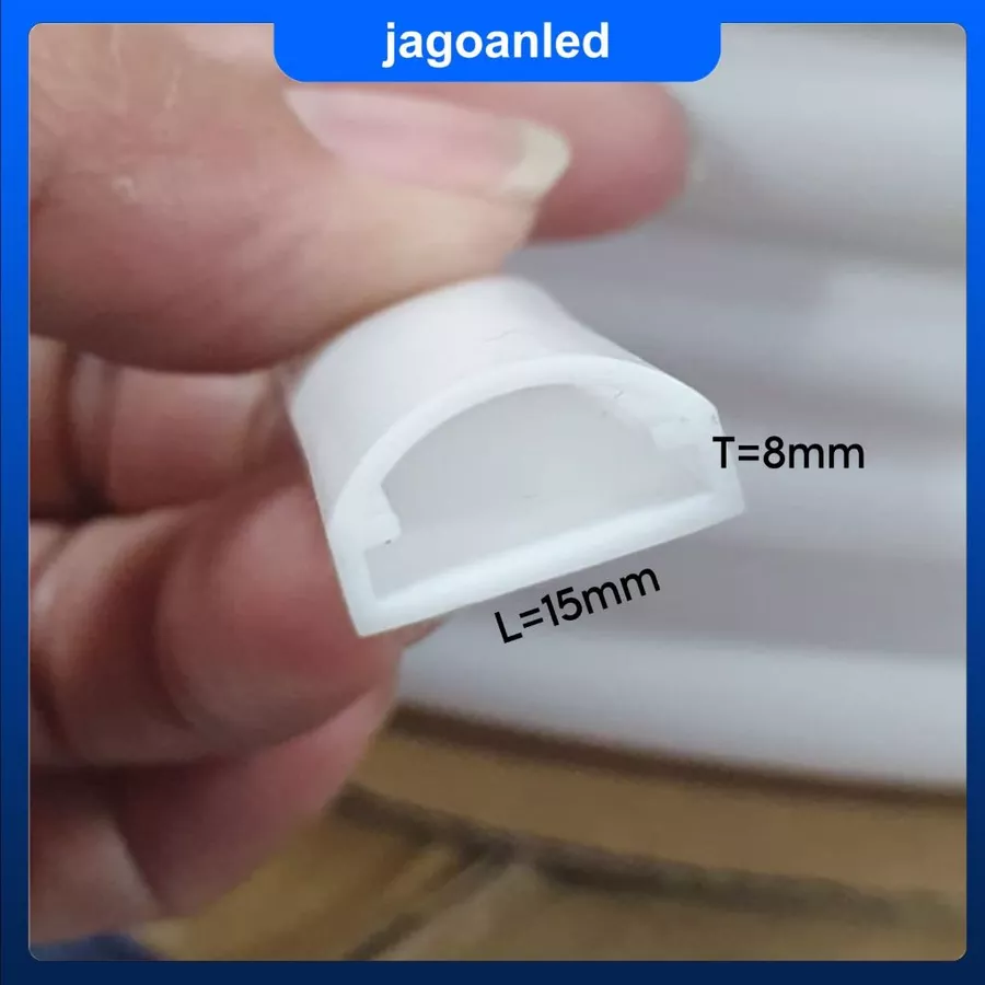 Selang LED Alis PCB 12mm Selongsong Karet Silicone Tube Neon 15x8mm