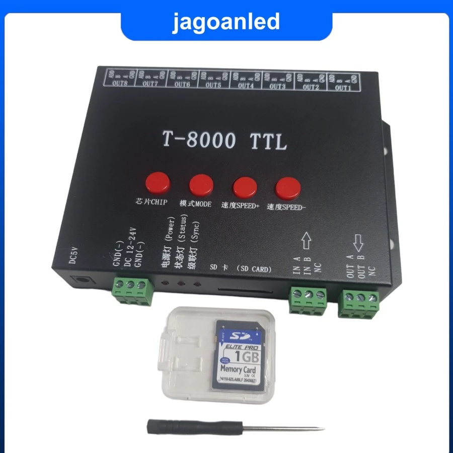 T8000 TTL Controller Programmable WS2811 WS2812 SD Card